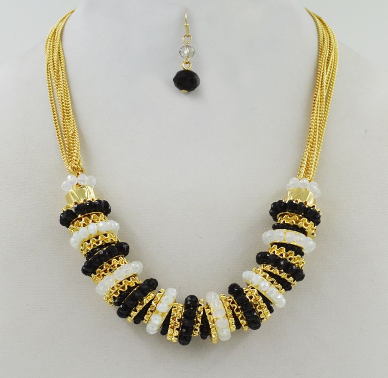 Black And Gold Crystal Combo Modern Mesh Set | LauradDesigns